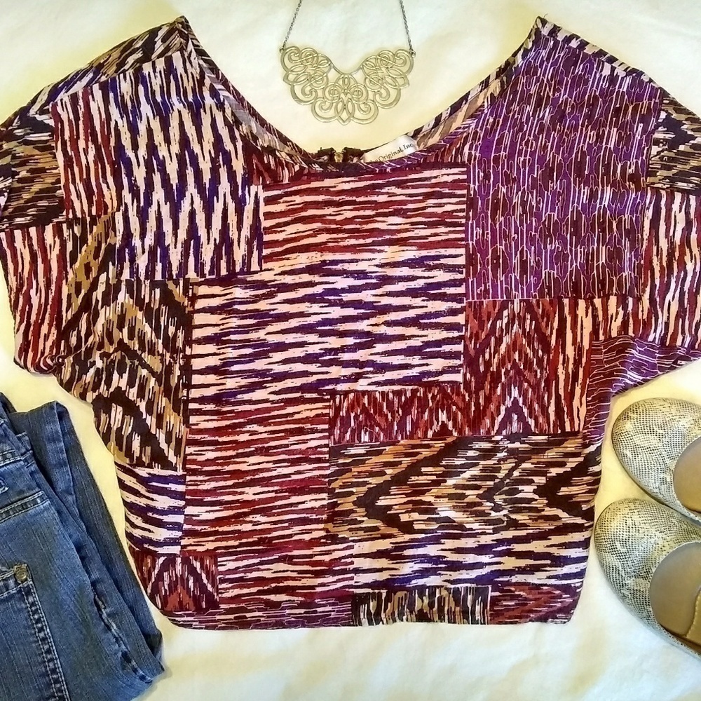 The Original, Inc. Multicolor‎ Patterned Top Women's Medium